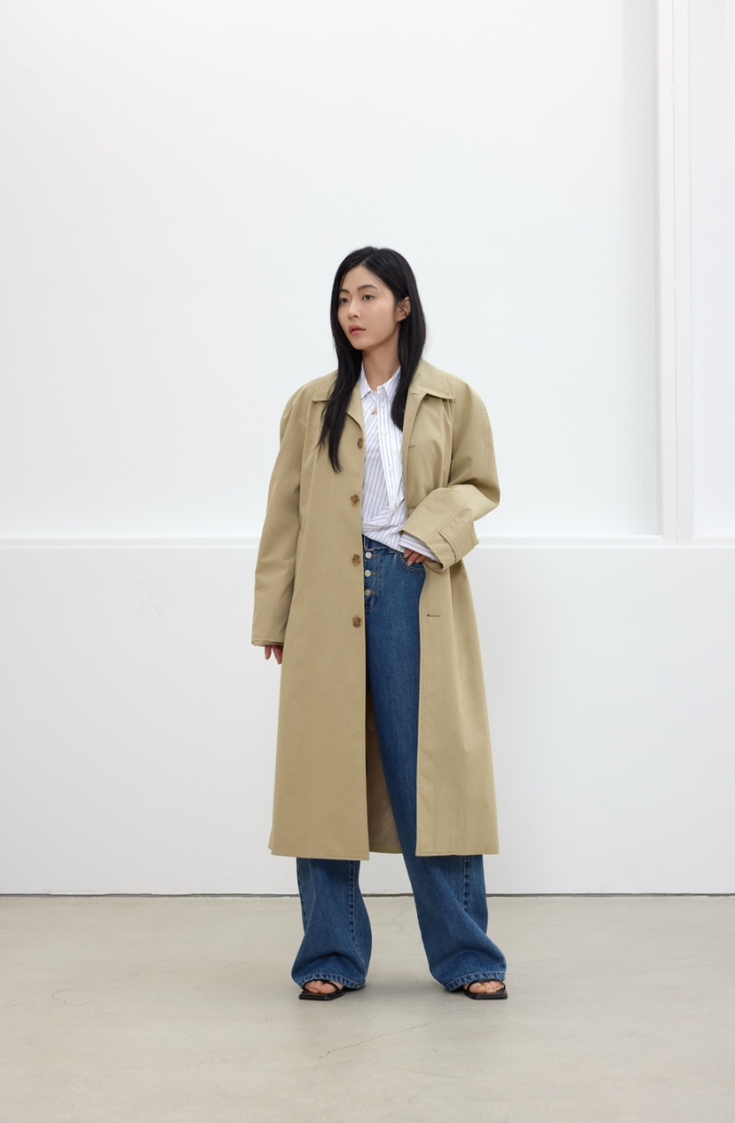 LE-PPL韓國直郵女裝新品時尚真品職業25春夏休閑中長款大衣LE-PPL中長款大衣