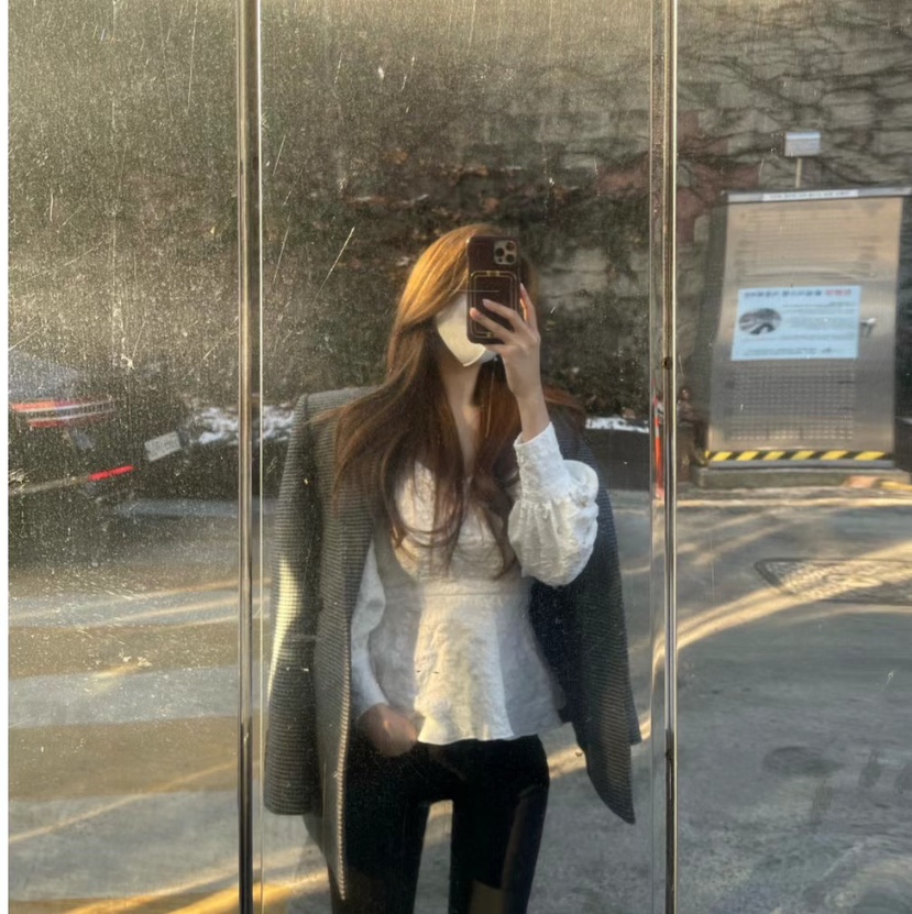 ANIMA韓國直郵東大門實拍女裝新品時尚25春夏休閑襯衫蕾絲衫RIETTE襯衫/蕾絲衫