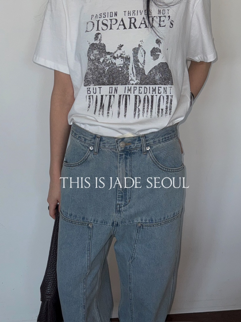 JADEMARKET直郵韓國代購女裝新品25春夏推薦人氣休閑牛仔褲JADE MARKET牛仔褲