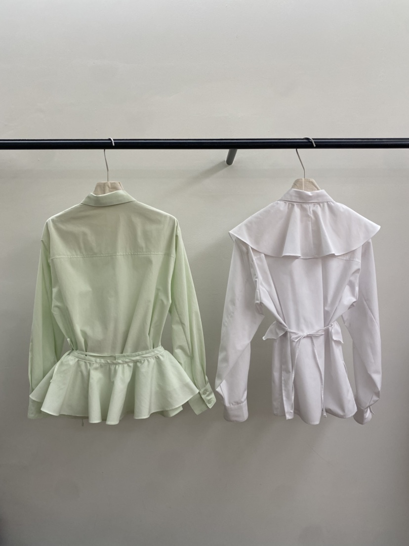 JADEMARKET直郵韓國代購女裝新品真品職業襯衫蕾絲衫含腰帶JADE MARKET襯衫/蕾絲衫
