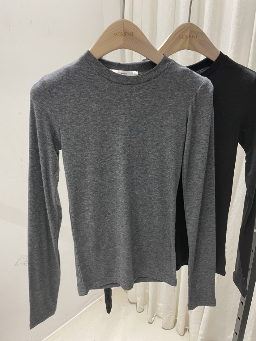 MOMENT韓國直郵東大門實拍女裝新款職業真品熱賣人氣長袖T恤MOMENT/RECOVER長袖T恤圖色3