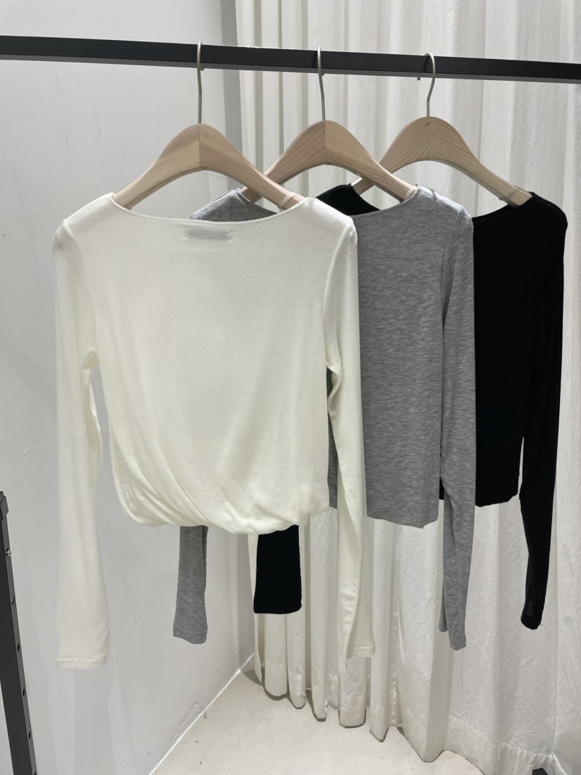 MOMENT韓國直郵女裝新品時尚熱賣推薦職業25春夏休閑長袖T恤MOMENT/RECOVER長袖T恤