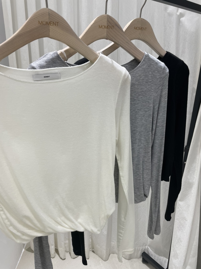 MOMENT韓國直郵女裝新品時尚熱賣推薦職業25春夏休閑長袖T恤MOMENT/RECOVER長袖T恤