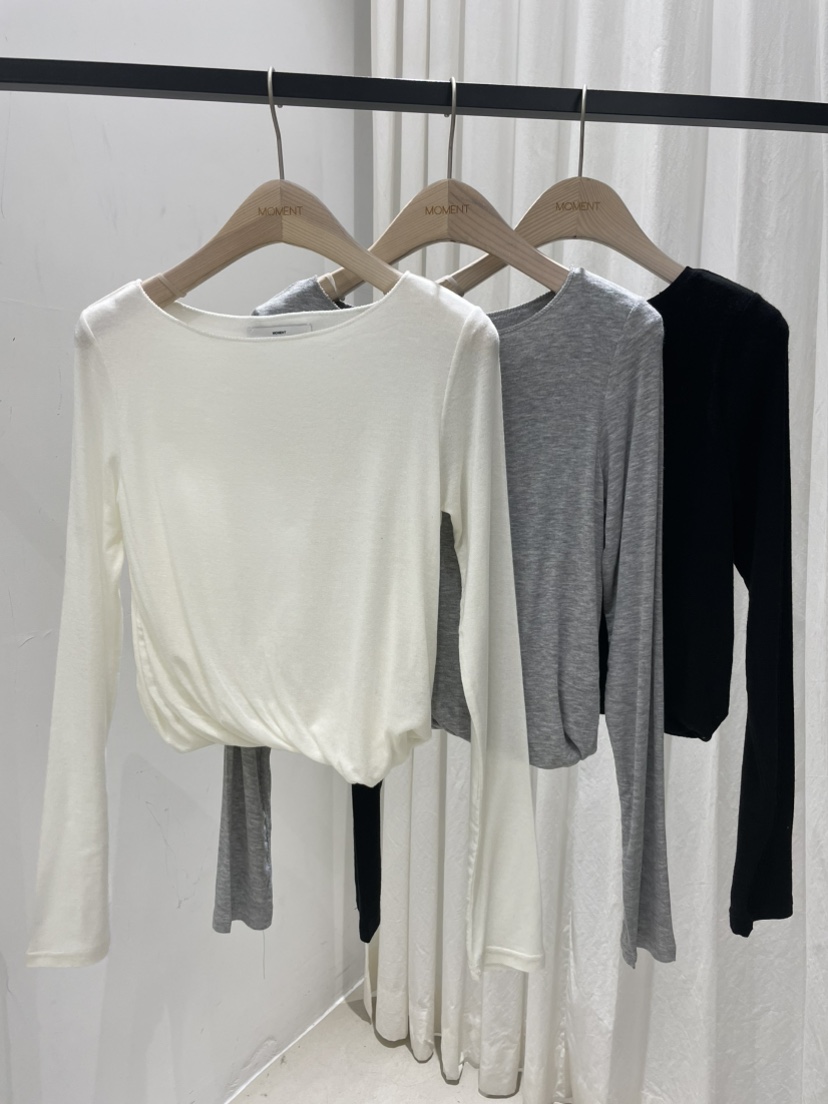 MOMENT韓國直郵女裝新品時尚熱賣推薦職業25春夏休閑長袖T恤MOMENT/RECOVER長袖T恤