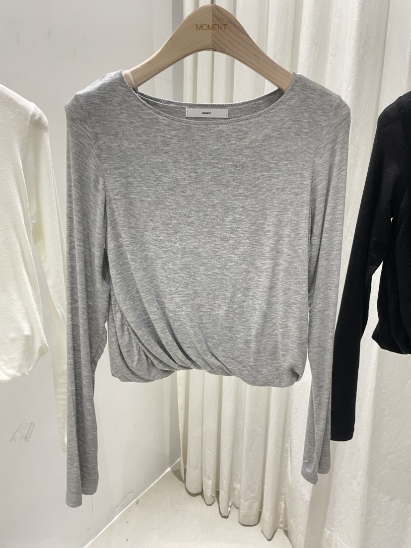 MOMENT韓國直郵女裝新品時尚熱賣推薦職業25春夏休閑長袖T恤MOMENT/RECOVER長袖T恤圖色2