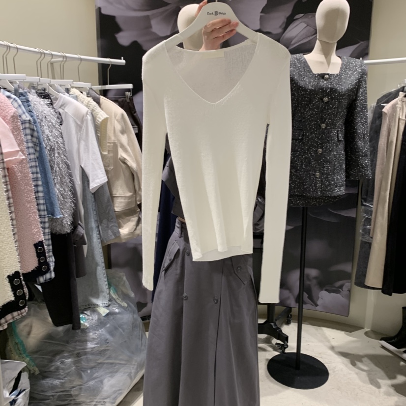 DARKBEIGE韓國代購女士新品真品25春夏時尚推薦休閑職業針織衫DARK BEIGE針織衫圖色1