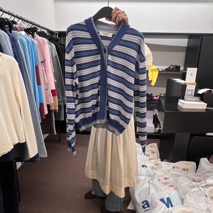 UNANSWERED-MYSTERY東大門代購女裝新款真品休閑針織衫開襟衫UNANSWERED-MYSTERY針織衫圖色2