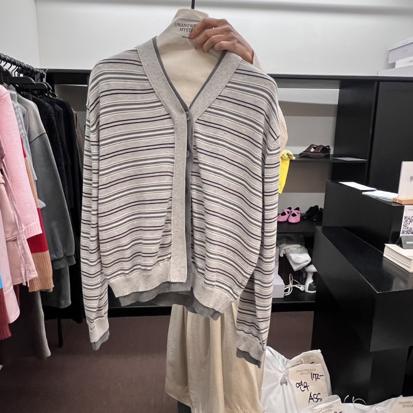 UNANSWERED-MYSTERY東大門代購女裝新款真品休閑針織衫開襟衫UNANSWERED-MYSTERY針織衫圖色3