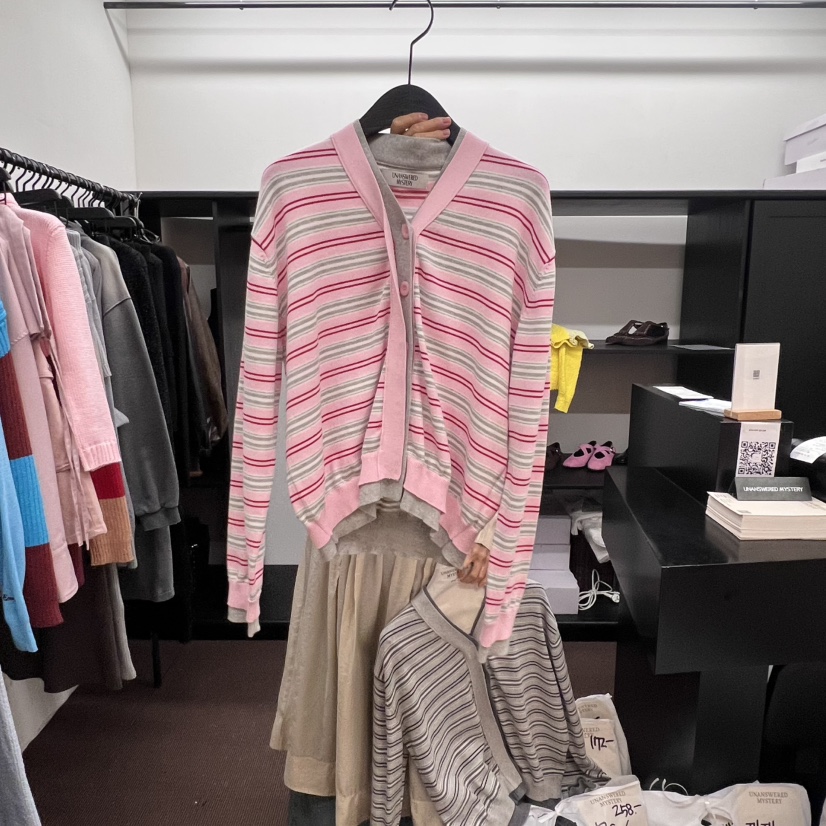 UNANSWERED-MYSTERY東大門代購女裝新款真品休閑針織衫開襟衫UNANSWERED-MYSTERY針織衫圖色4