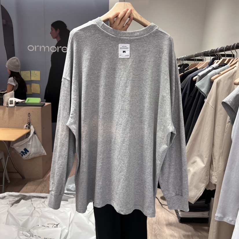 ORMORE東大門實拍女士新品25春夏熱賣職業人氣時尚休閑長袖T恤ORMORE長袖T恤