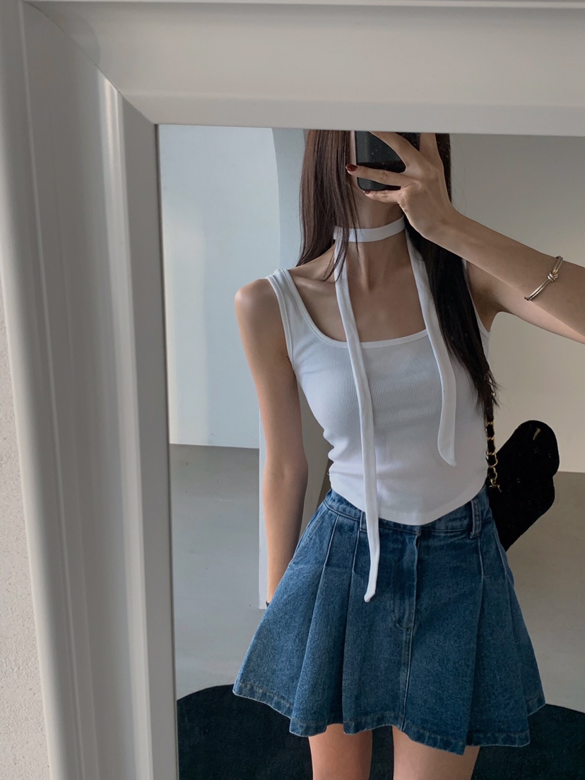 VERANDA直郵韓國代購女裝新款職業推薦人氣25春夏吊帶背心含脖帶VERANDA吊帶/背心