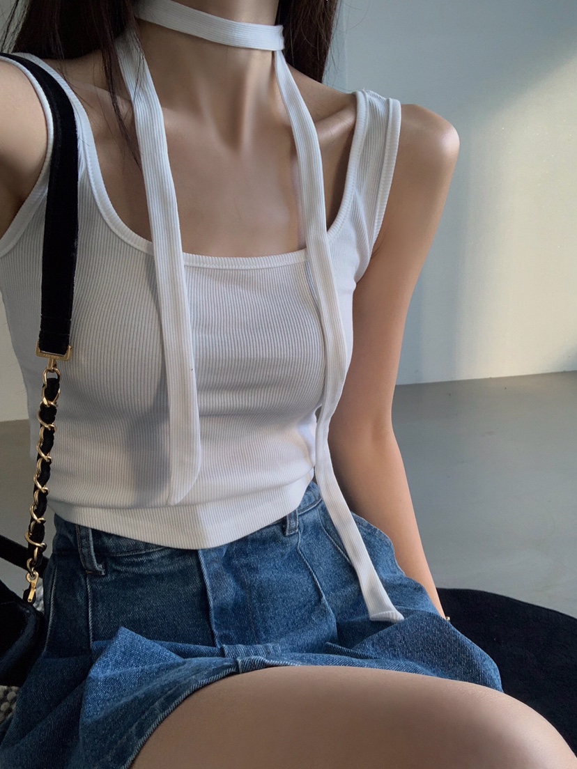 VERANDA直郵韓國代購女裝新款職業推薦人氣25春夏吊帶背心含脖帶VERANDA吊帶/背心