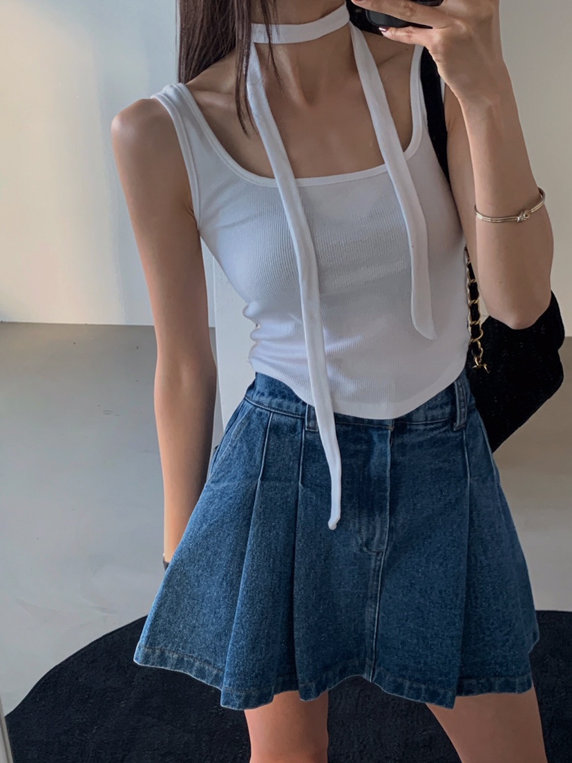 VERANDA直郵韓國代購女裝新款職業推薦人氣25春夏吊帶背心含脖帶VERANDA吊帶/背心