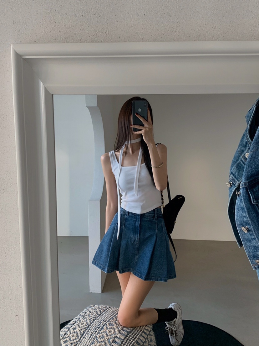 VERANDA直郵韓國代購女裝新款職業推薦人氣25春夏吊帶背心含脖帶VERANDA吊帶/背心