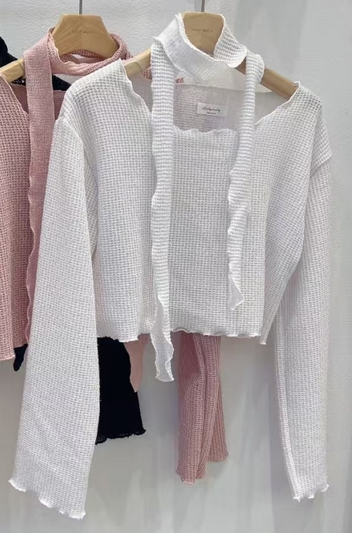 HOLYMOLY韓國直郵東大門代購女裝新品真品25春夏針織衫含脖帶HOLYMOLY針織衫圖色3