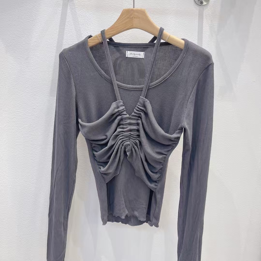 HOLYMOLY直郵韓國代購女裝新品人氣時尚休閑真品職業長袖T恤HOLYMOLY長袖T恤圖色2