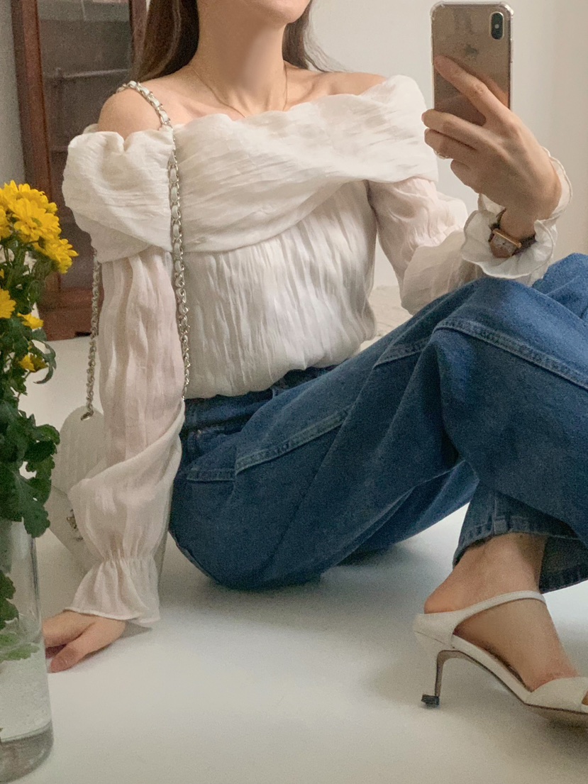 CRONG韓國直郵東大門實拍女裝新品人氣25春夏時尚襯衫蕾絲衫CRONG襯衫/蕾絲衫