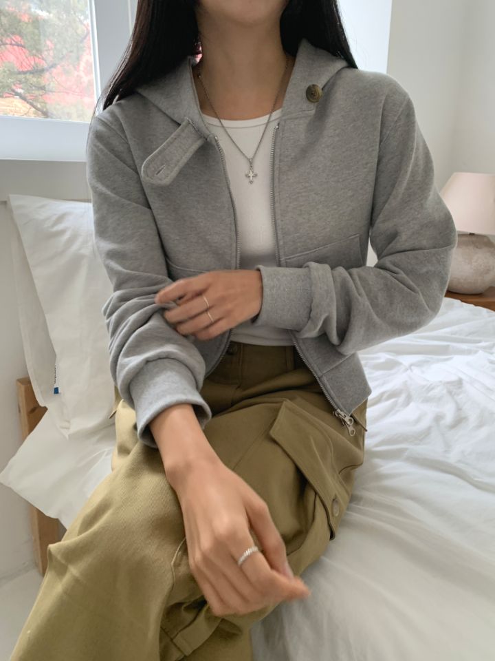 4LEAF直郵韓國代購女裝新款25春夏人氣真品推薦夾克拉鏈連帽4LEAF夾克