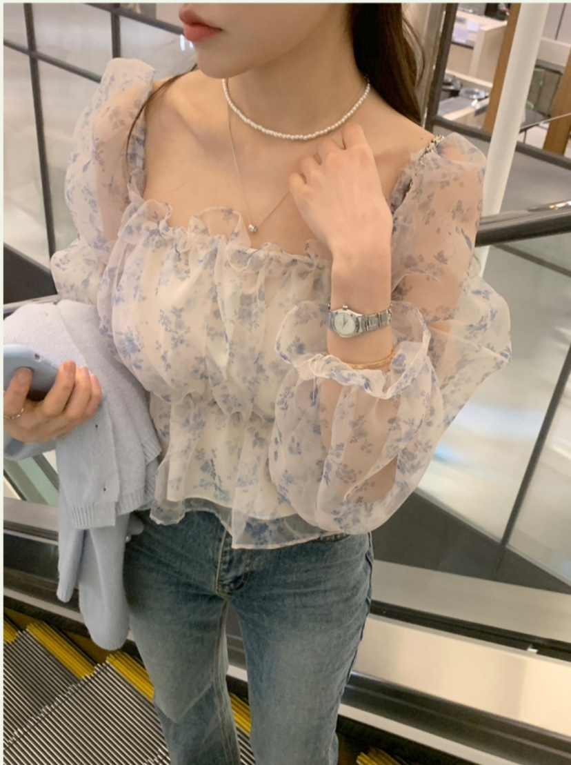 CRONG直郵韓國代購女裝新款熱賣推薦時尚人氣真品襯衫蕾絲衫CRONG襯衫/蕾絲衫