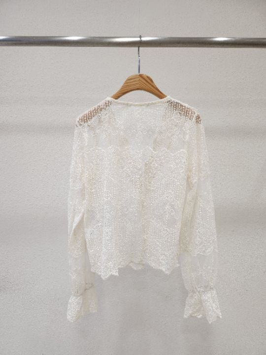 FEMME韓國直郵東大門代購女裝新款真品休閑職業襯衫蕾絲衫蕾絲FEMME襯衫/蕾絲衫