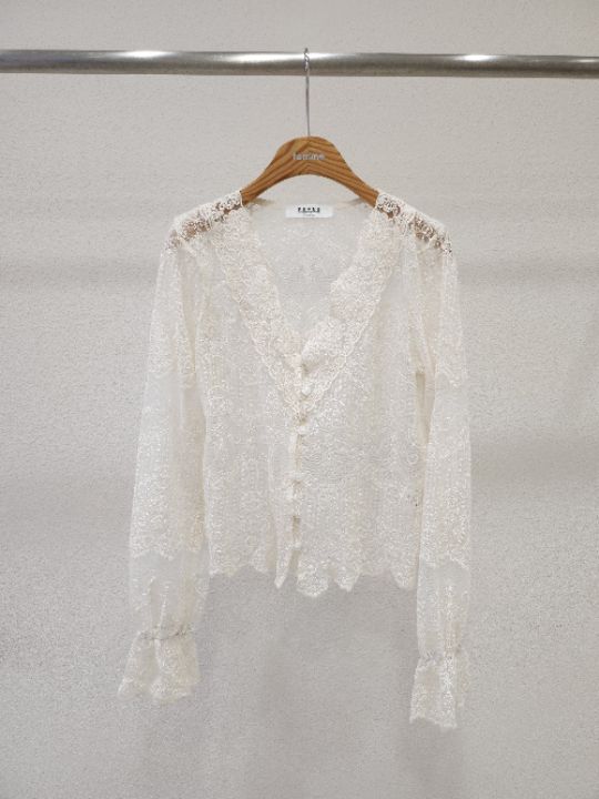 FEMME韓國直郵東大門代購女裝新款真品休閑職業襯衫蕾絲衫蕾絲FEMME襯衫/蕾絲衫圖色1