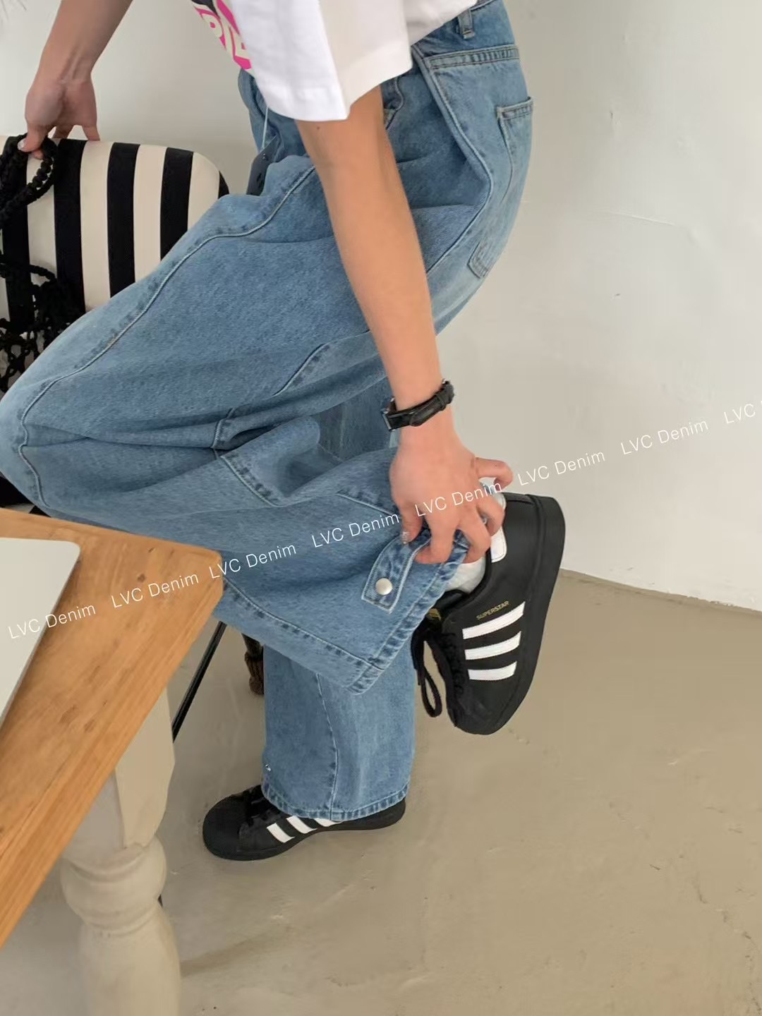 L V C直郵韓國代購女裝新品真品推薦休閑人氣職業時尚牛仔褲L_V_C牛仔褲