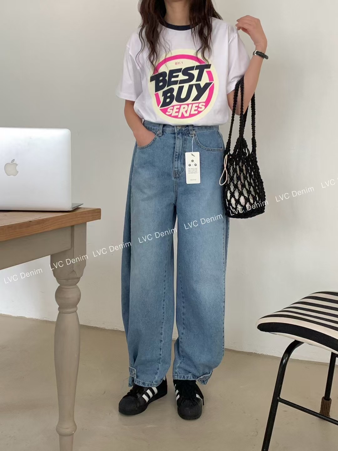L V C直郵韓國代購女裝新品真品推薦休閑人氣職業時尚牛仔褲L_V_C牛仔褲