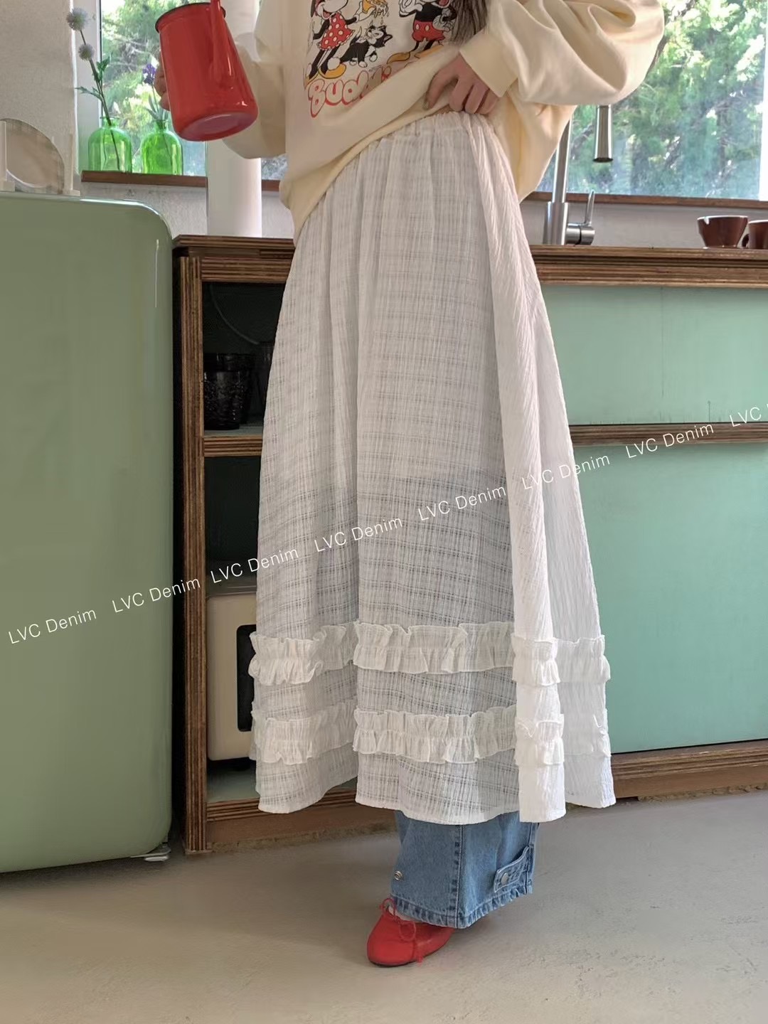 L V C直郵韓國代購女裝新款真品人氣休閑熱賣職業時尚長裙L_V_C長裙