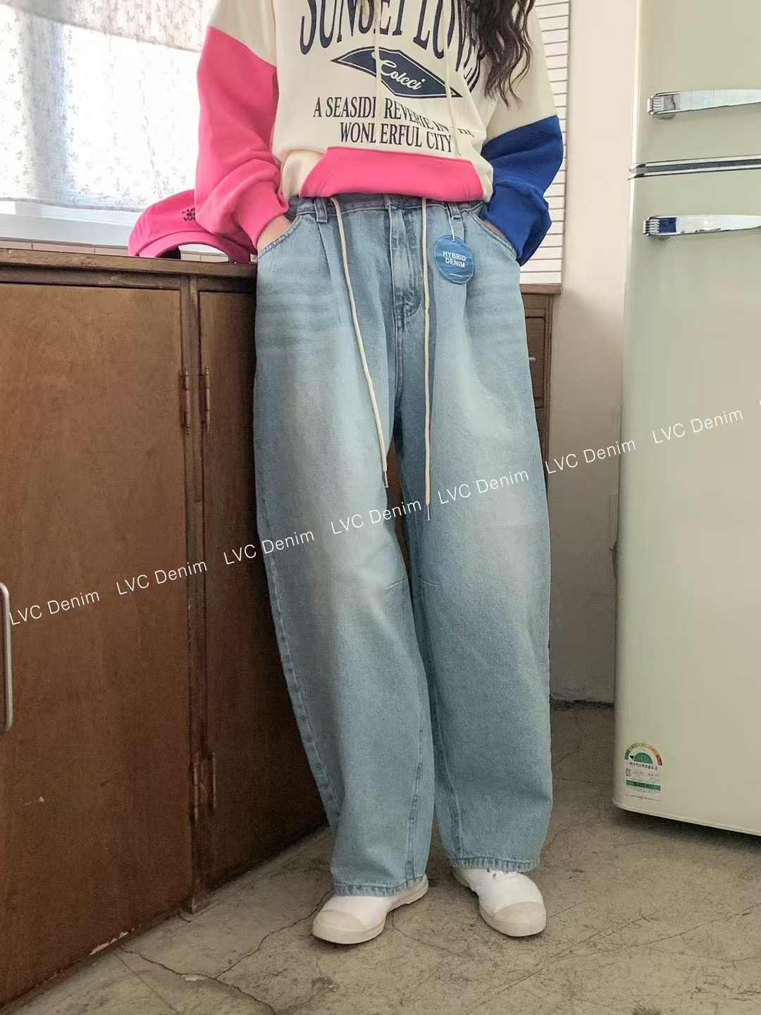 L V C韓國代購女士新款25春夏熱賣時尚休閑真品推薦牛仔褲L_V_C牛仔褲