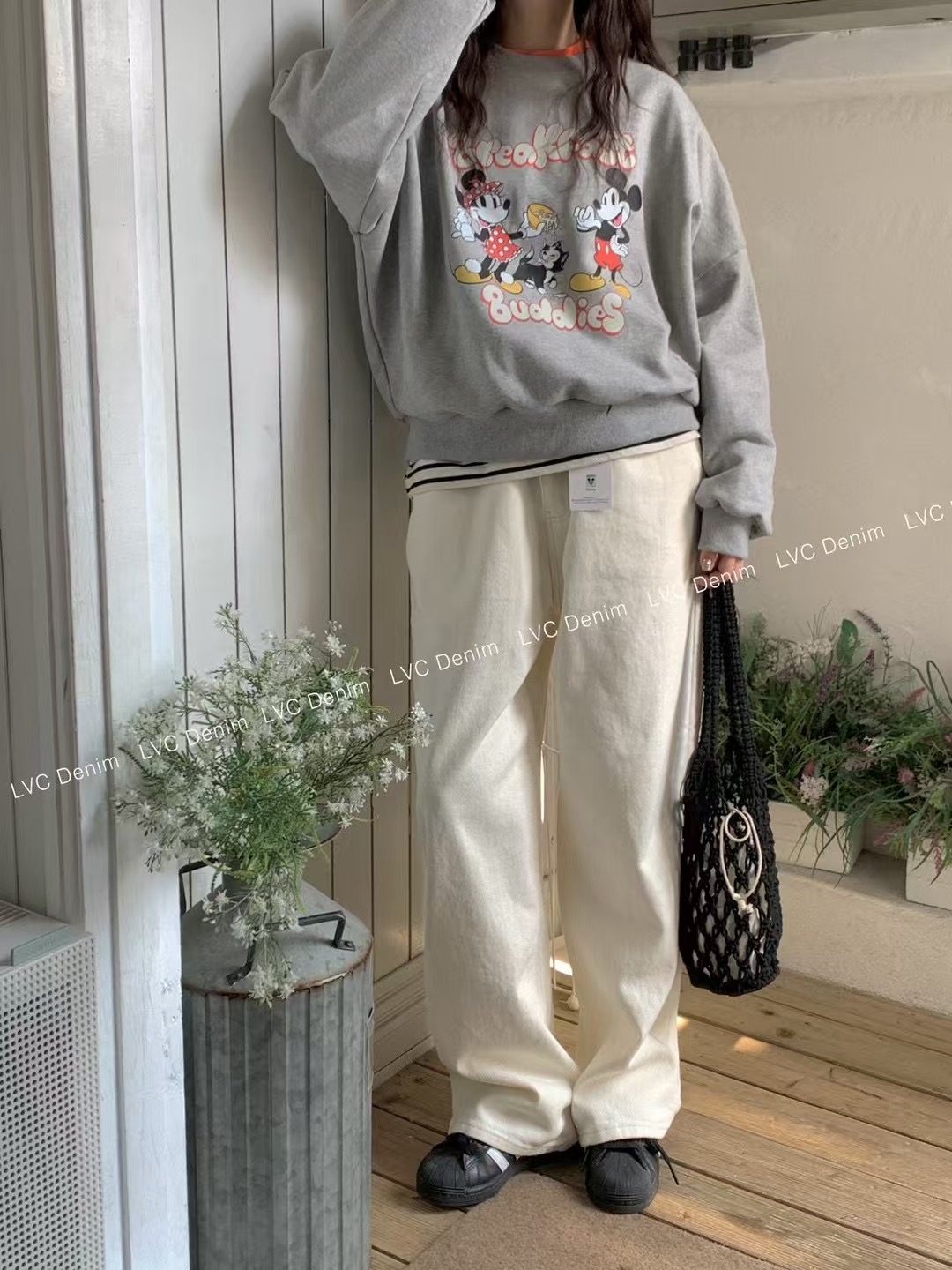 L V C東大門直郵女裝新款時尚推薦職業25春夏真品休閑褲刺繡L_V_C休閑褲