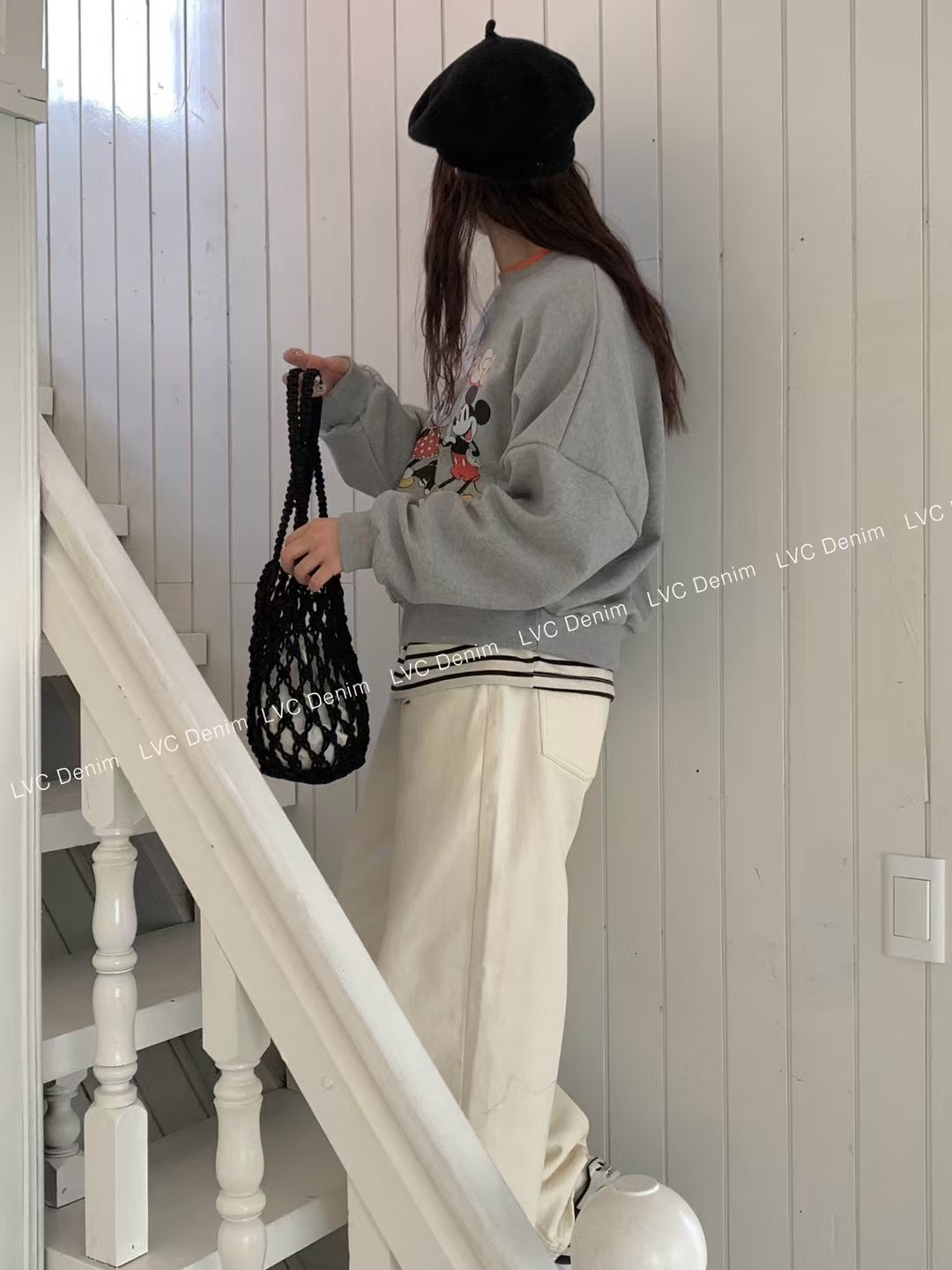 L V C東大門直郵女裝新款時尚推薦職業25春夏真品休閑褲刺繡L_V_C休閑褲