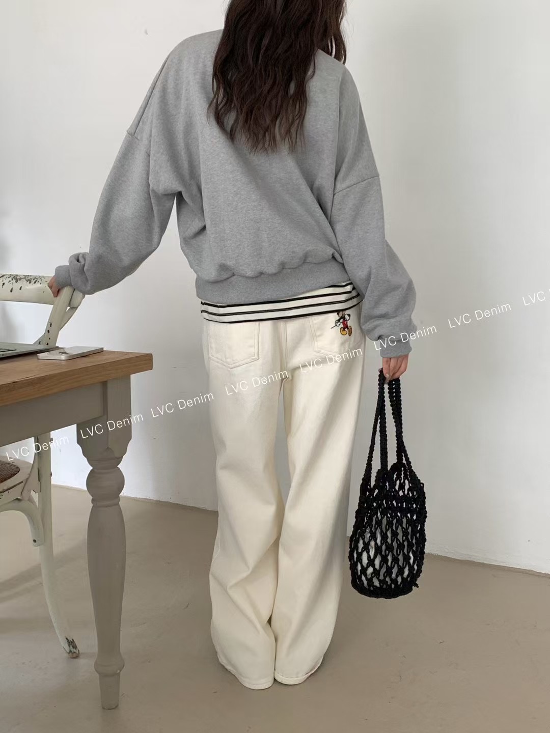 L V C東大門直郵女裝新款時尚推薦職業25春夏真品休閑褲刺繡L_V_C休閑褲
