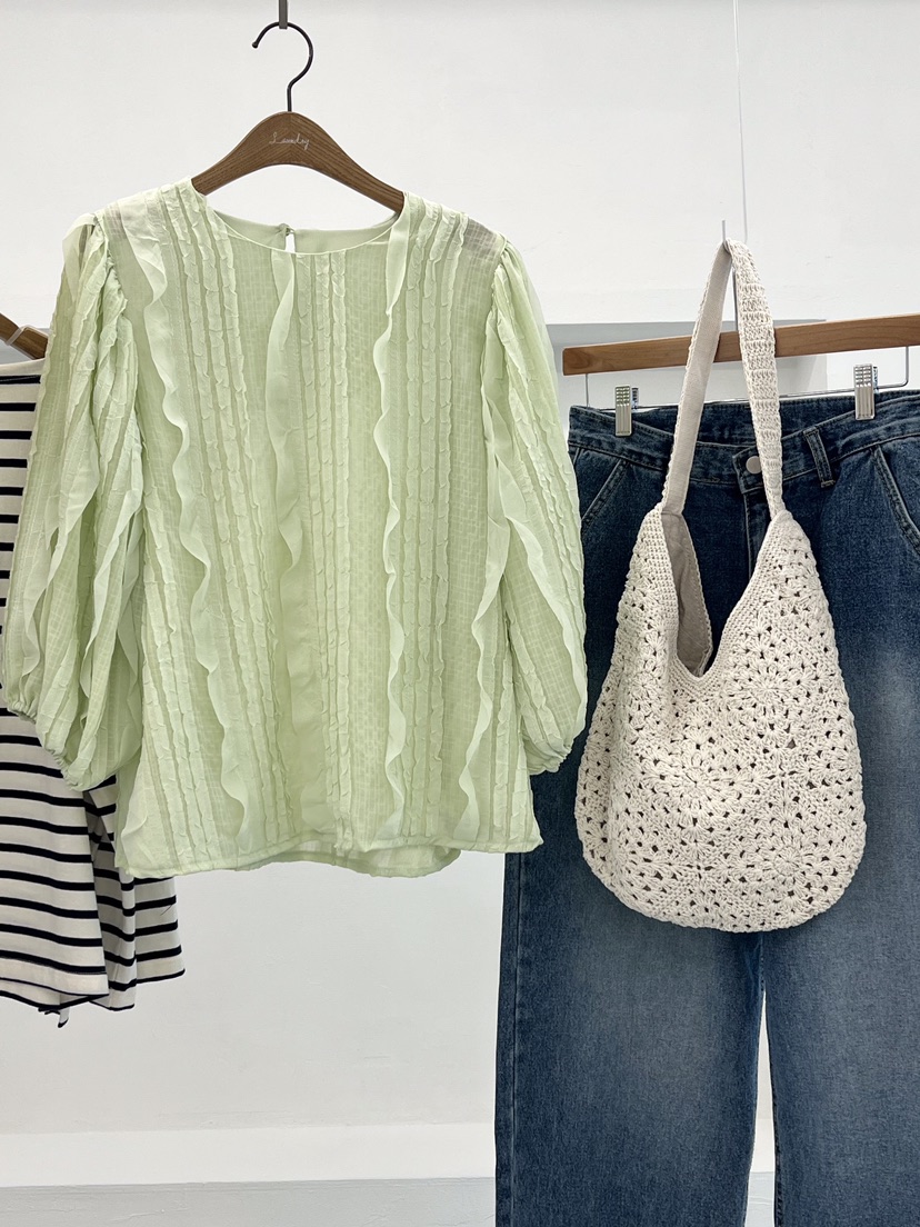 LAUNDRY韓國直郵東大門代購女裝新品推薦休閑時尚襯衫蕾絲衫LAUNDRY襯衫/蕾絲衫