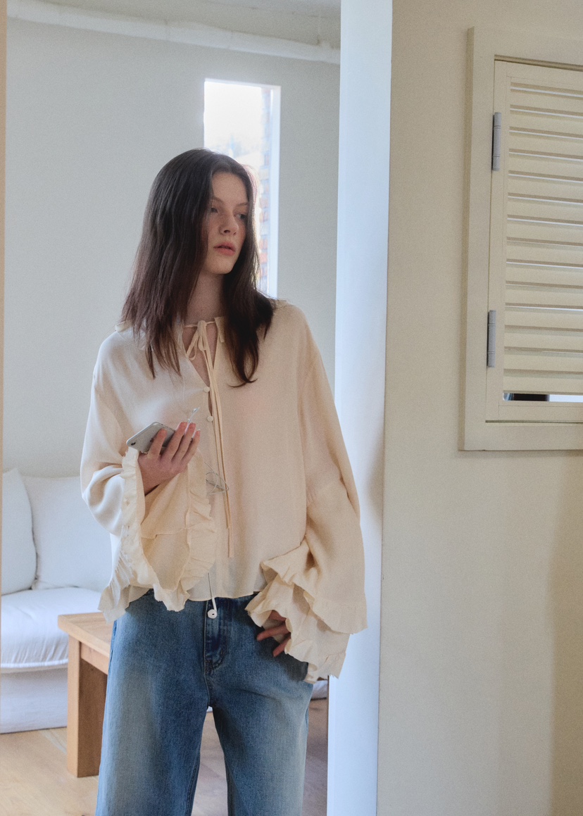 BOWIE韓國直郵東大門代購女裝新品人氣休閑推薦25春夏襯衫蕾絲衫BOWIE襯衫/蕾絲衫