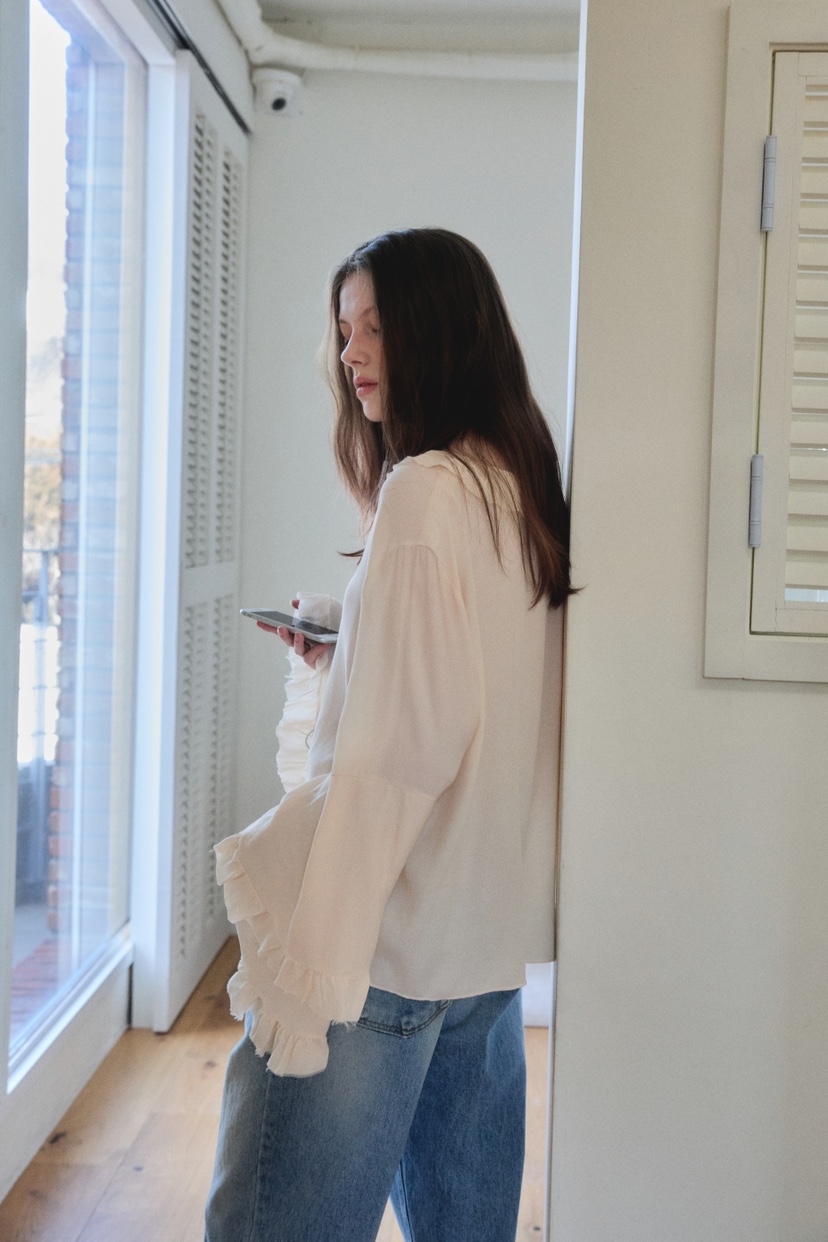 BOWIE韓國直郵東大門代購女裝新品人氣休閑推薦25春夏襯衫蕾絲衫BOWIE襯衫/蕾絲衫