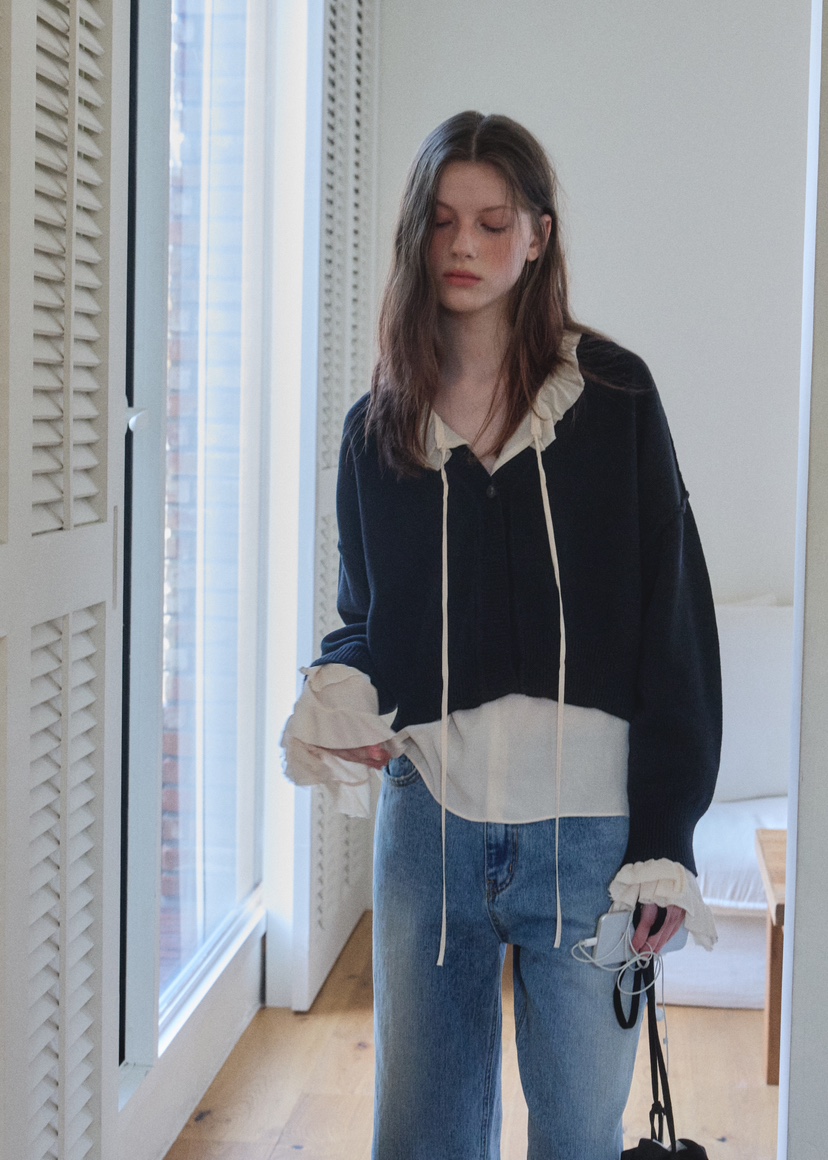 BOWIE韓國直郵東大門代購女裝新品人氣休閑推薦25春夏襯衫蕾絲衫BOWIE襯衫/蕾絲衫