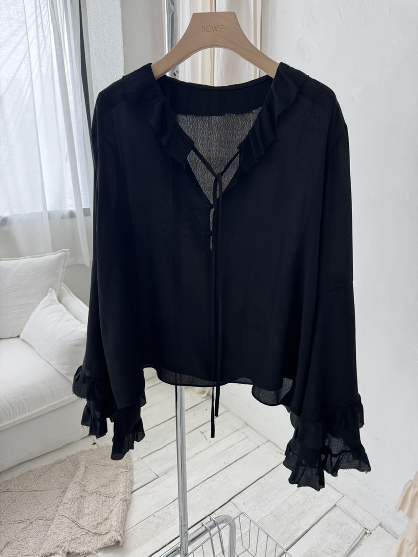 BOWIE韓國直郵東大門代購女裝新品人氣休閑推薦25春夏襯衫蕾絲衫BOWIE襯衫/蕾絲衫