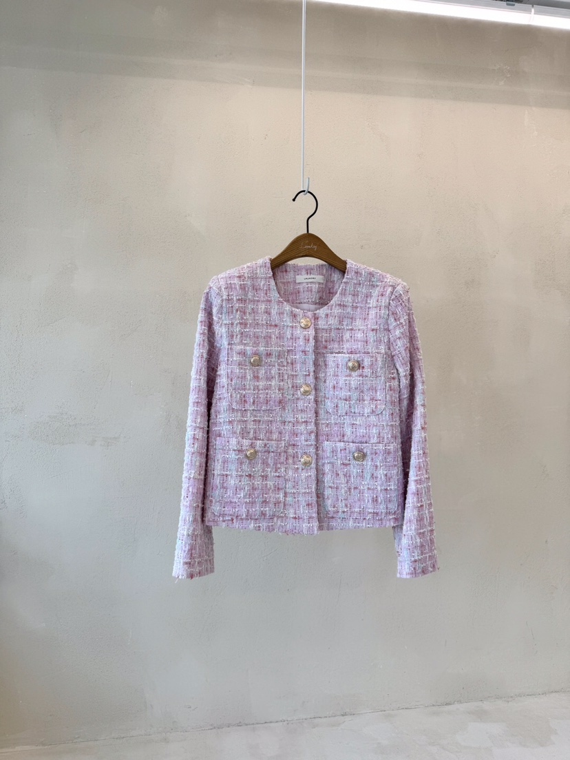 LAUNDRY直郵韓國代購女裝新品人氣時尚休閑推薦夾克粗花呢口袋LAUNDRY夾克圖色2