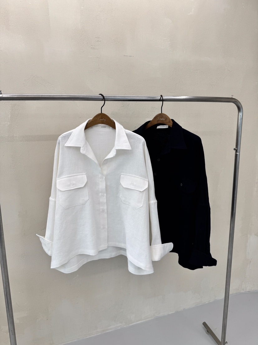 LAUNDRY韓國直郵東大門實拍女裝新款休閑真品襯衫蕾絲衫口袋LAUNDRY襯衫/蕾絲衫