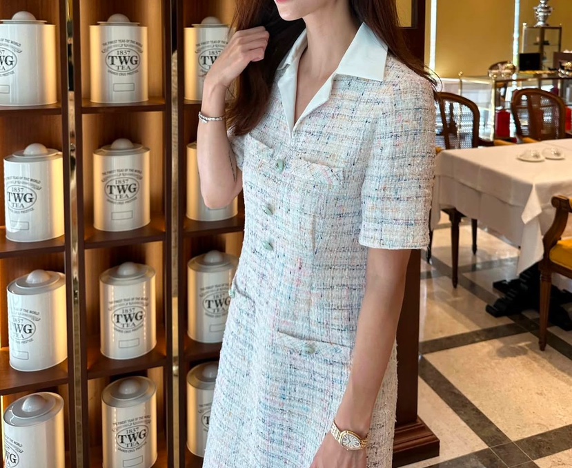 AWESOME-L韓國直郵女裝新品人氣職業時尚真品推薦連衣裙花呢AWESOME-L連衣裙