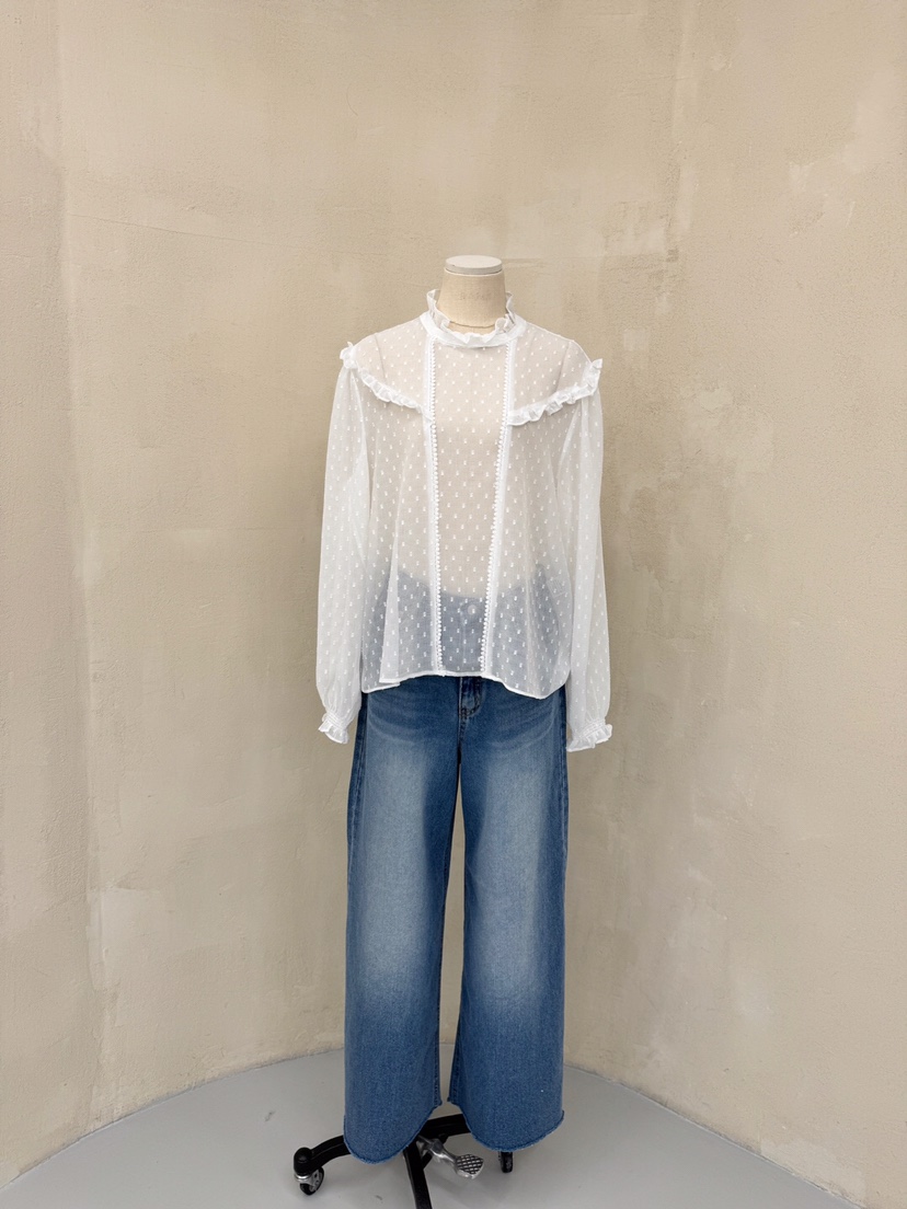 LAUNDRY韓國直郵東大門實拍女裝新款休閑25春夏人氣襯衫蕾絲衫LAUNDRY襯衫/蕾絲衫