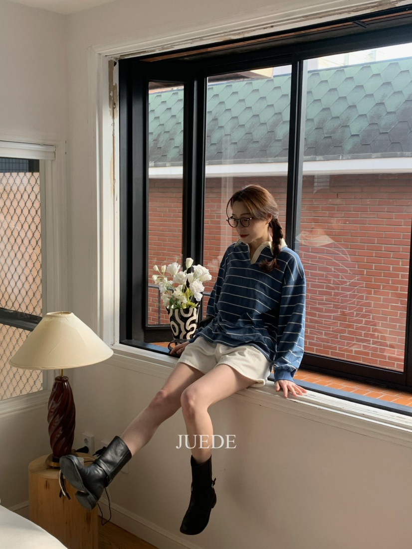 JUEDE(此品牌容易投訴)韓國代購女裝新款25春夏時尚長袖T恤JUEDE長袖T恤