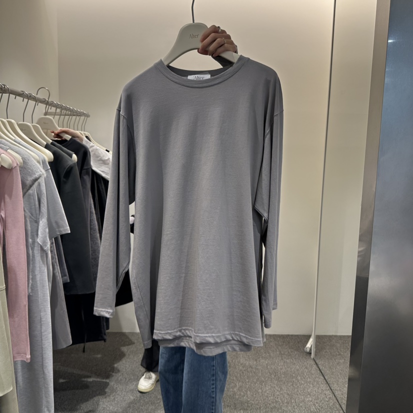 ALTER韓國代購女士新品休閑25春夏真品時尚職業長袖T恤羊絨Alter長袖T恤圖色2