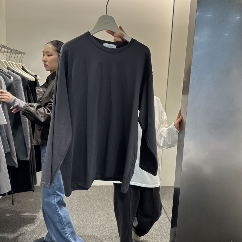 ALTER韓國代購女士新品休閑25春夏真品時尚職業長袖T恤羊絨Alter長袖T恤圖色3