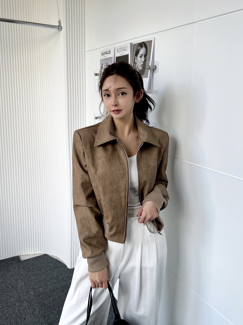 CLOTH東大門代購女裝新款休閑推薦真品時尚人氣熱賣夾克皮革CLOTH夾克圖色2