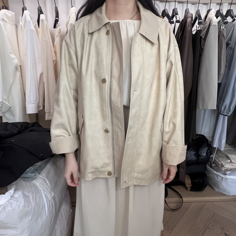 OBJET韓國直郵女士新品推薦25春夏時尚真品熱賣休閑人氣夾克love us u/OBJET夾克圖色2