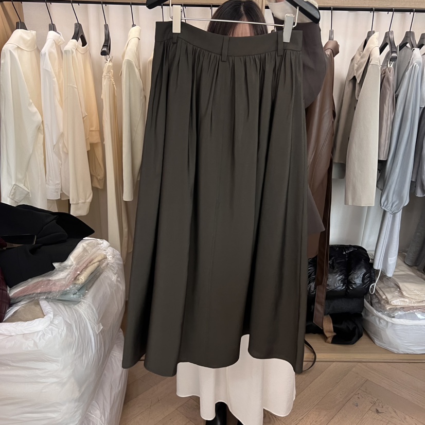 OBJET韓國直郵女裝新品推薦時尚真品人氣25春夏長裙不含腰帶喇叭love us u/OBJET長裙