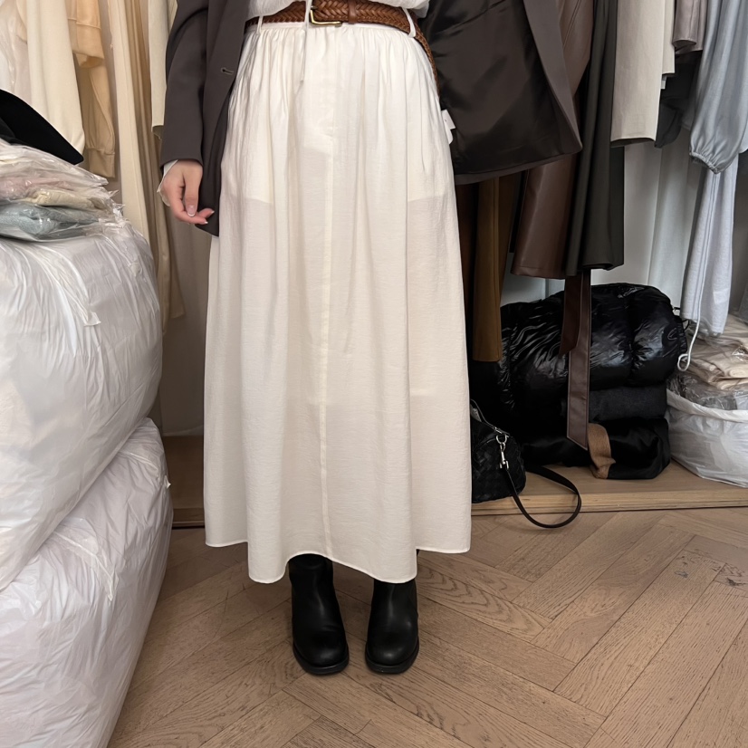 OBJET韓國直郵女裝新品推薦時尚真品人氣25春夏長裙不含腰帶喇叭love us u/OBJET長裙圖色1