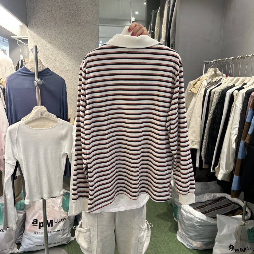 AMOEBA韓國直郵女裝新款職業熱賣25春夏時尚人氣推薦長袖T恤AMOEBA長袖T恤