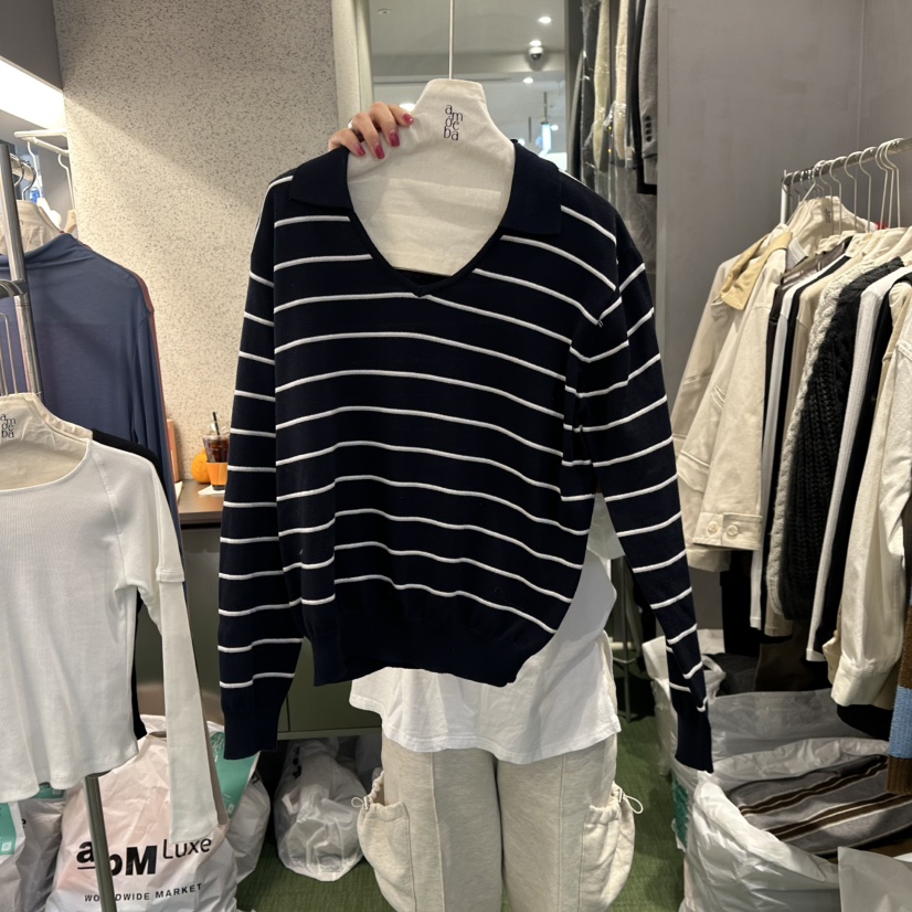AMOEBA東大門代購女士新品人氣休閑熱賣25春夏時尚職業針織衫AMOEBA針織衫圖色2